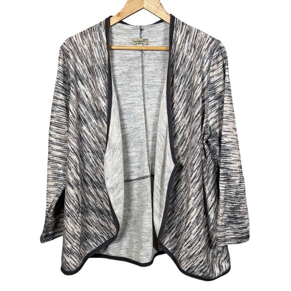 One World Live & Let Live Cardigan Beige & Gray Open Front Long Sleeve Size 2X - Picture 1 of 8